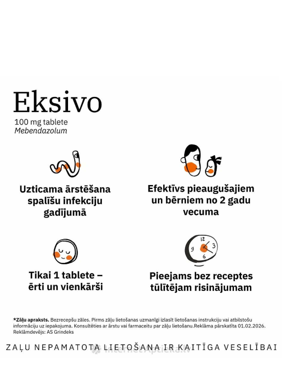 Eksivo 100 mg tablete, 1 tk. | internetaptieka.lv