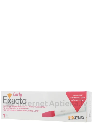 Exacto early Tests Grūtniecības noteikšanai, 1 gb. | internetaptieka.lv