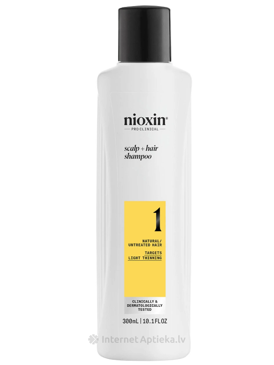 NIOXIN SYS1 šampoon loomulikele juustele millel on kerge hõrenemine, 300 ml | internetaptieka.lv