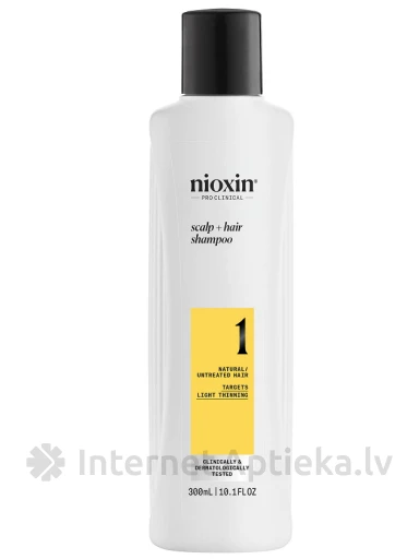 NIOXIN SYS1 šampoon loomulikele juustele millel on kerge hõrenemine, 300 ml | internetaptieka.lv