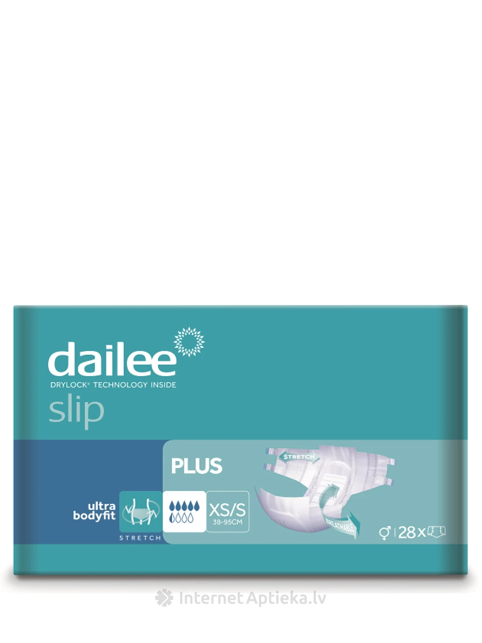 Dailee Slip Plus подгузники XS/S размер, 30 шт. | internetaptieka.lv