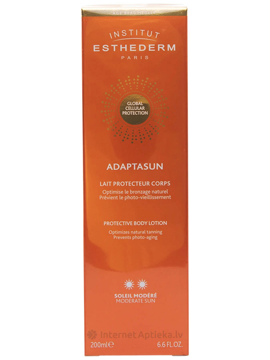Institut Esthederm Adaptasun солнцезащитный лосьон для тела Moderate Sun, 200 мл | internetaptieka.lv