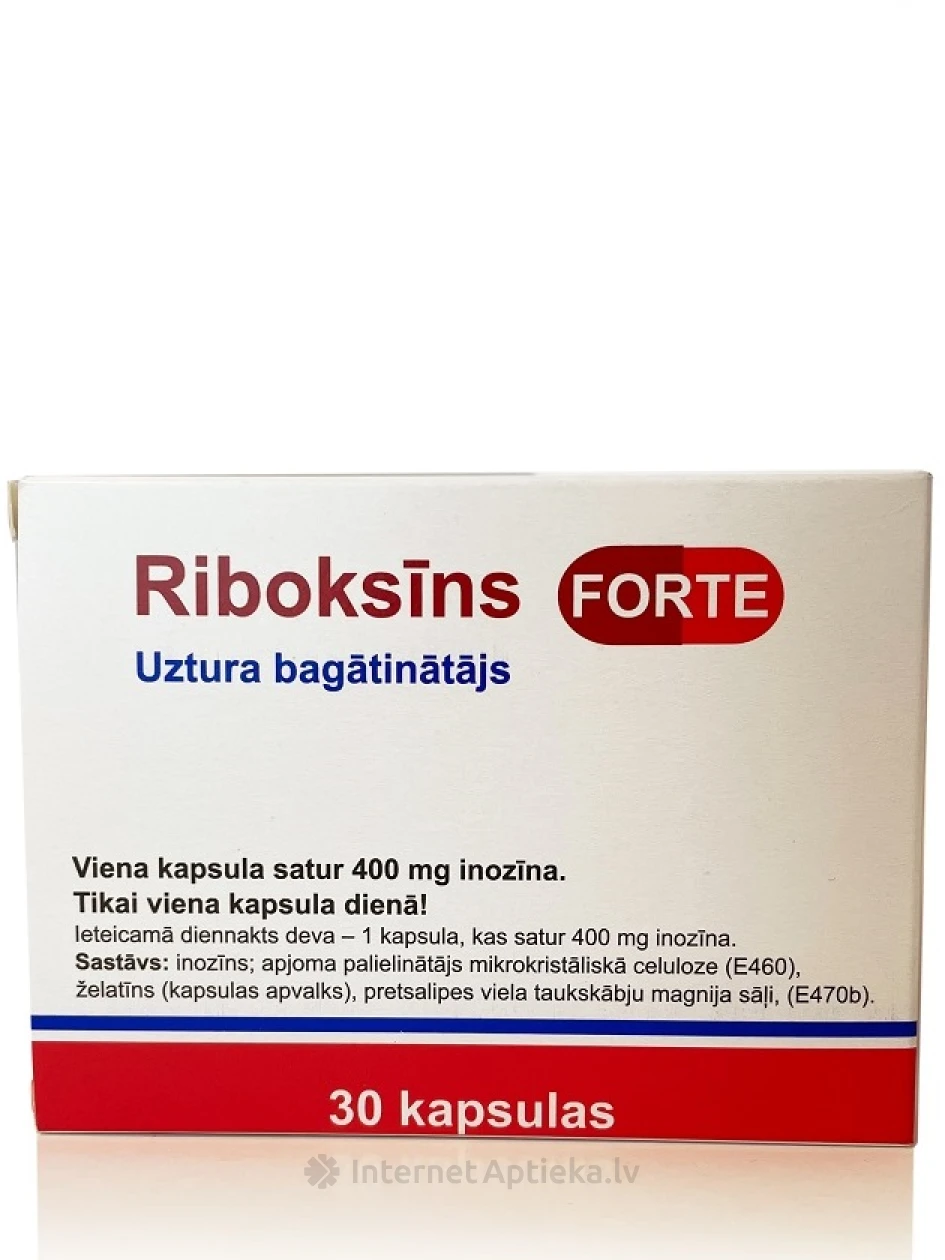 Рибоксин ФОРТЕ 400 мг, 30 капсул | internetaptieka.lv