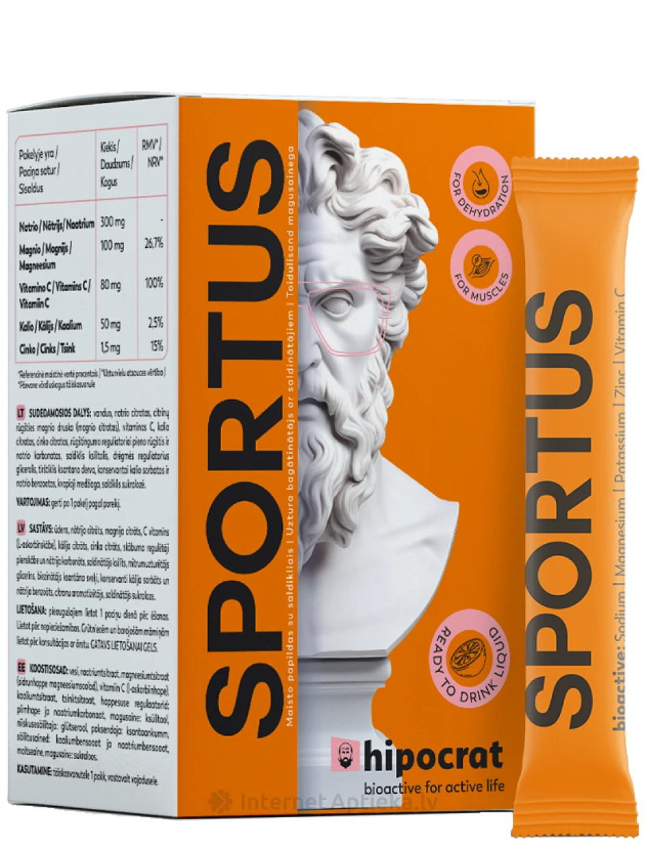 Biofarmācija HIPOCRAT SPORTUS гель, 14 пачек | internetaptieka.lv