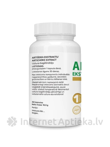 Artišoki ekstrakt kapslit, 30 tk. | internetaptieka.lv