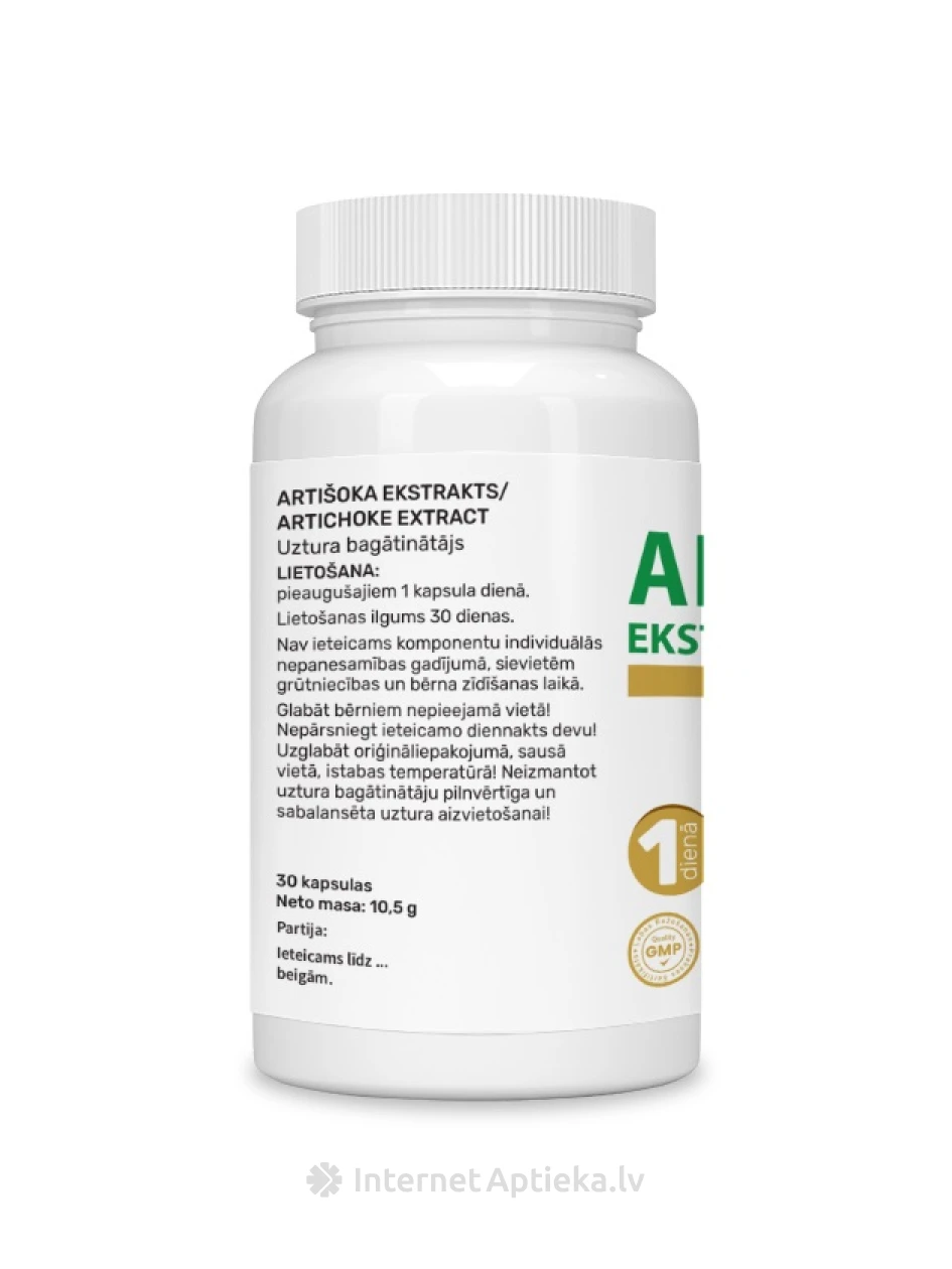Artišoki ekstrakt kapslit, 30 tk. | internetaptieka.lv