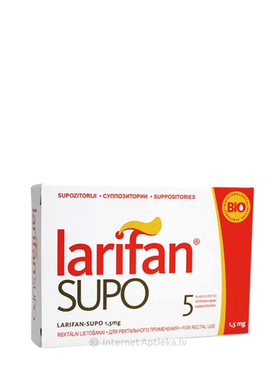 LarifanSUPO Supozitoriji 1.5mg, 5 gb. | internetaptieka.lv