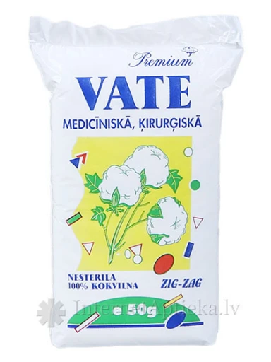 Premium Вата медицинская, гофрированная, 50 г | internetaptieka.lv
