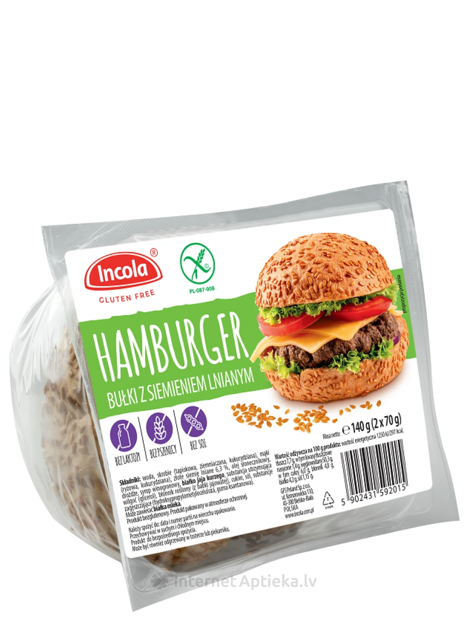 Incola gluteenivabad hamburgeri kuklid seemnetega, 2x70 g | internetaptieka.lv