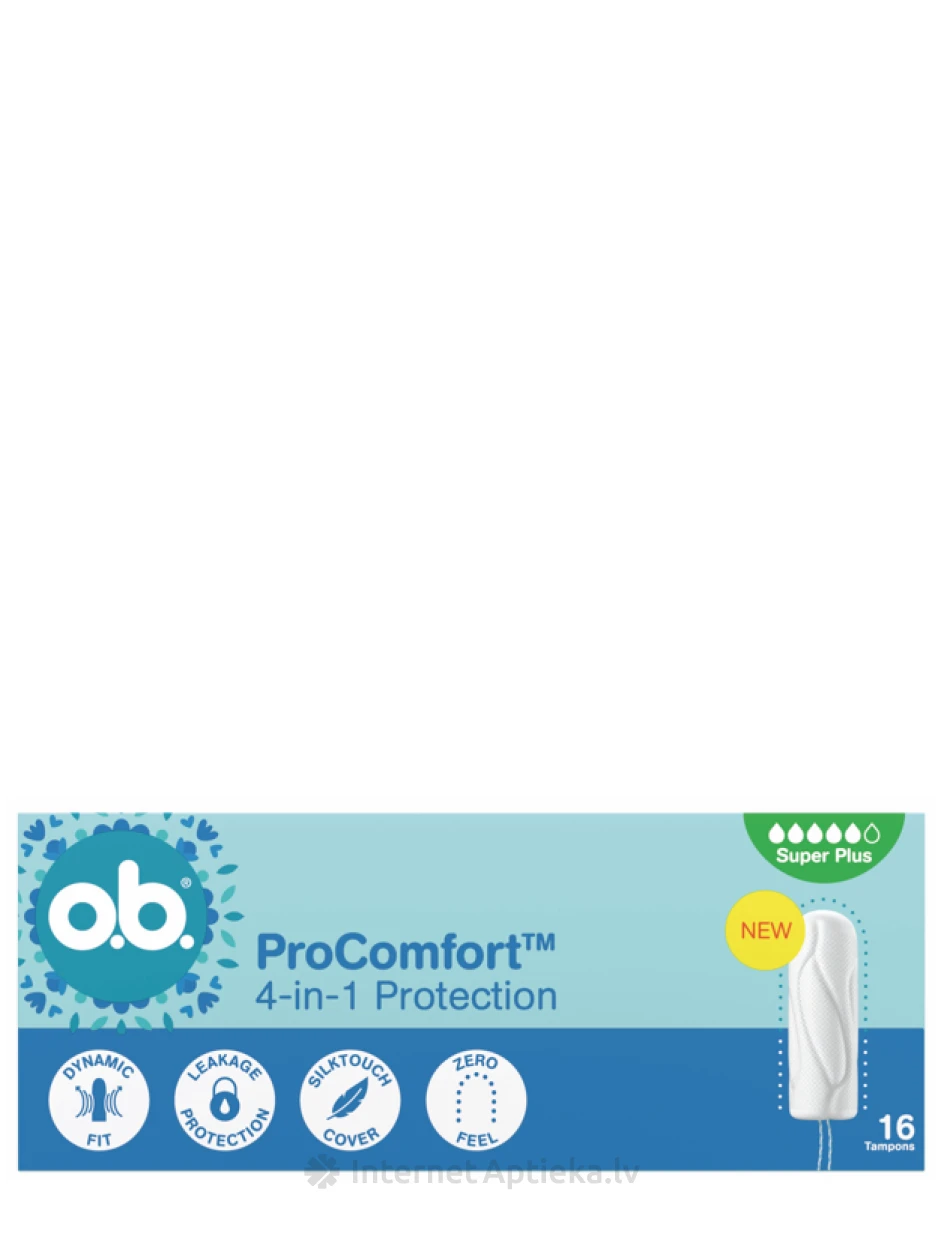 OB Гигиенические тампоны ProComfort Super+, 16 шт. | internetaptieka.lv