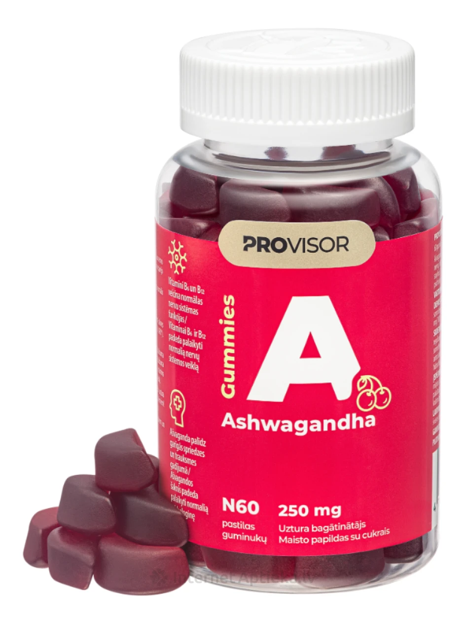 PROVISOR Ashwagandha gummies, 60 tk. | internetaptieka.lv