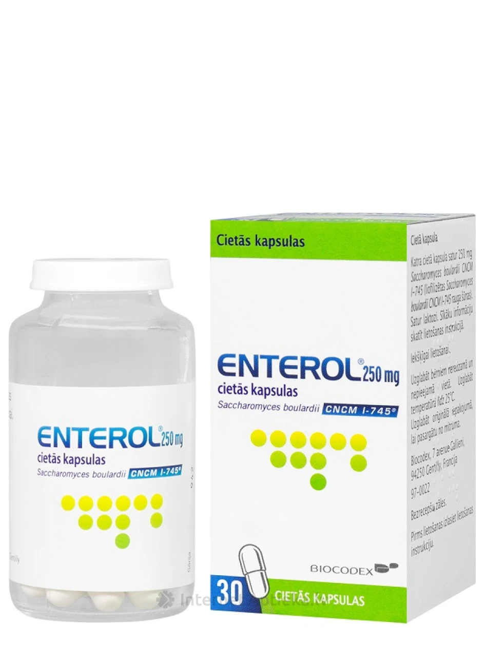 Enterol 250mg, 30 cietās kapsulas | internetaptieka.lv