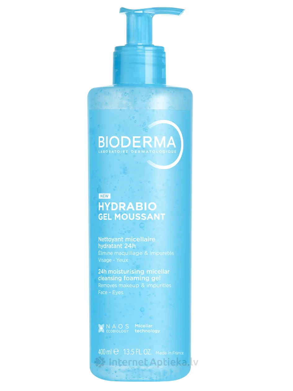 BIODERMA Hydrabio Gel moussant пенящийся гель, 400 мл | internetaptieka.lv