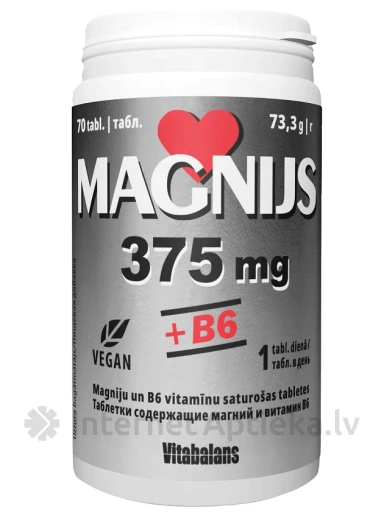 Magnijs 375mg + B6, 70 tabletes | internetaptieka.lv