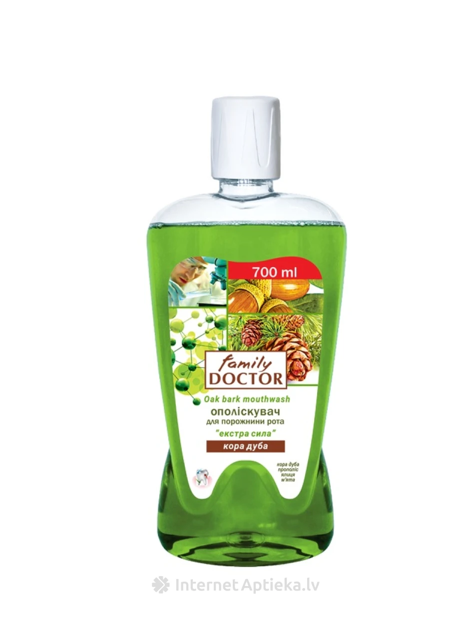 FAMILY DOCTOR Экстра Сила Ополаскиватель для полости рта, 700 мл | internetaptieka.lv