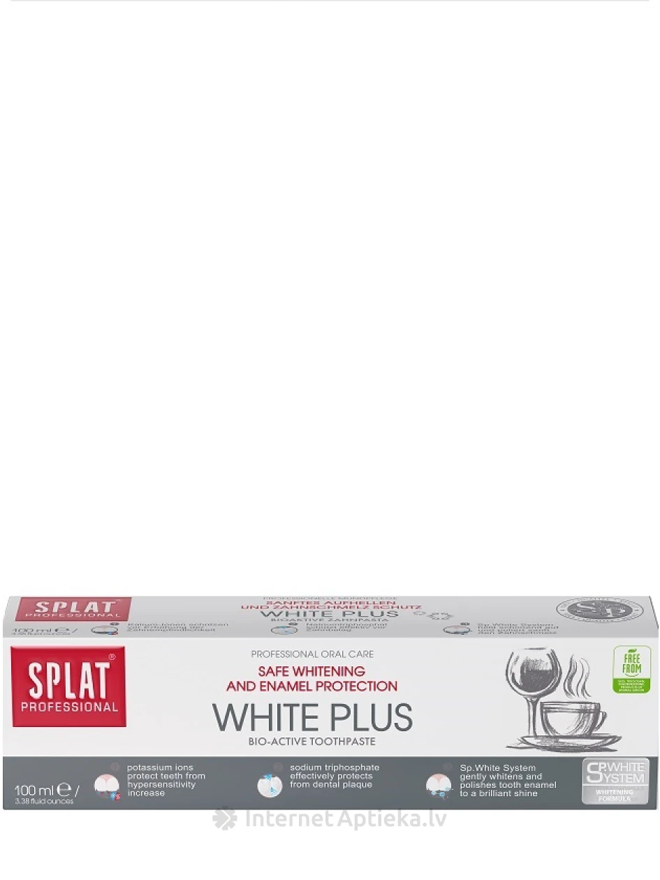 SPLAT Professional White Plus hambapasta, 100 ml | internetaptieka.lv