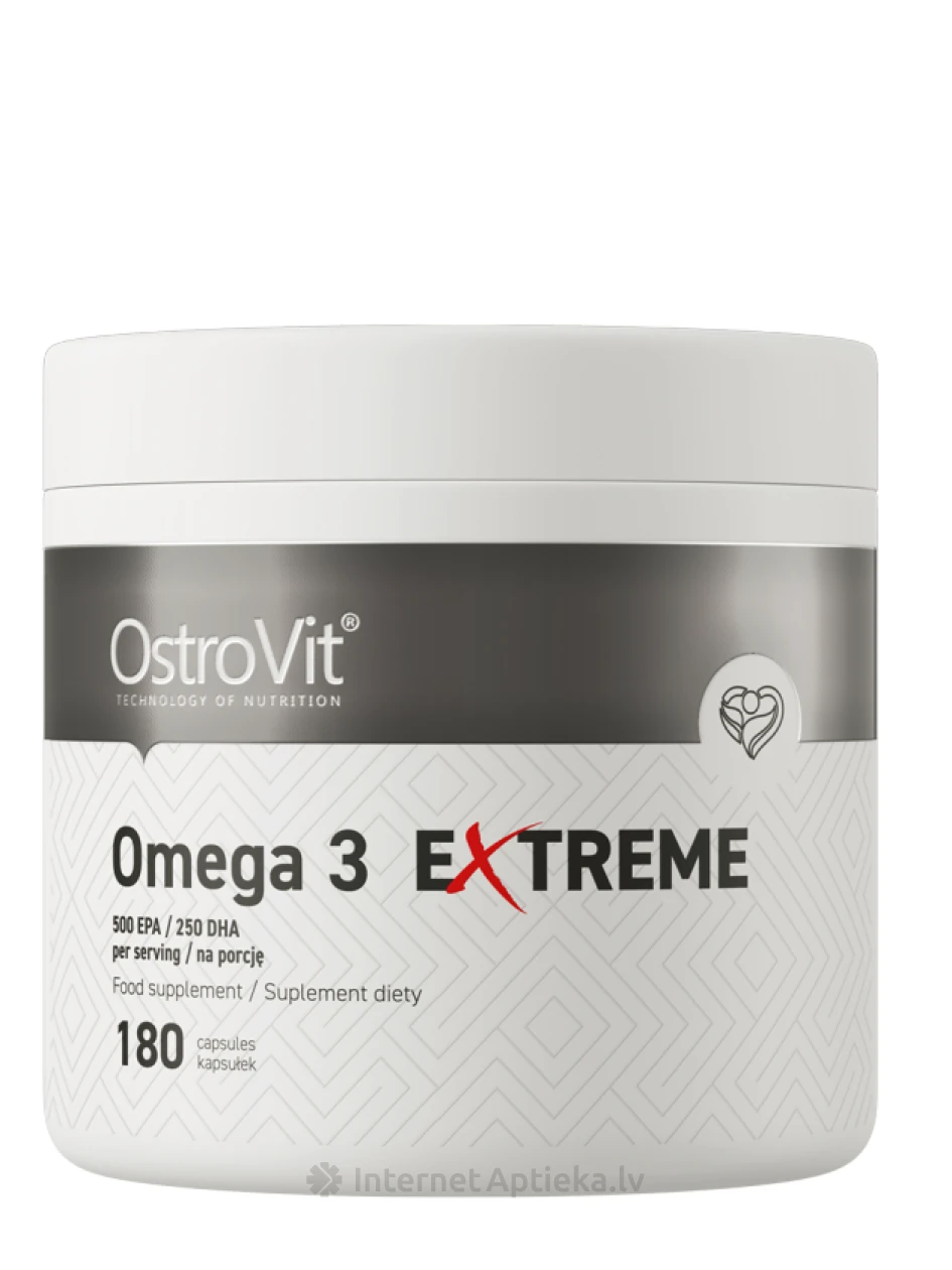 OstroVit kapsulas Omega 3 Extreme, 180 gb. | internetaptieka.lv