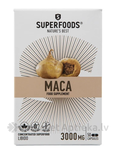 Superfoods Maca капсулы, 50 капсул | internetaptieka.lv