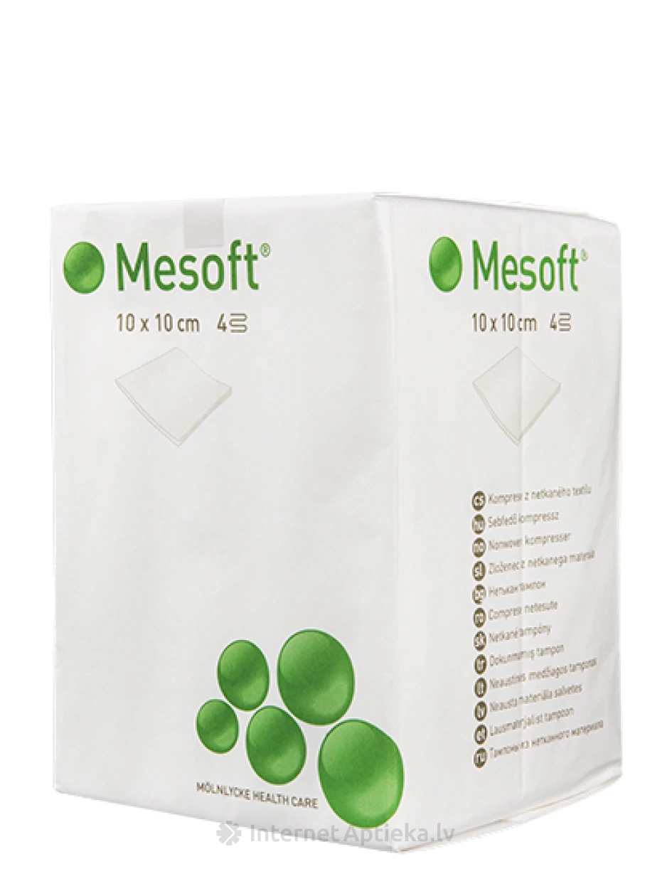 Mesoft ķirurģiskās salvetes 10 x 10 cm, 100 gb. | internetaptieka.lv