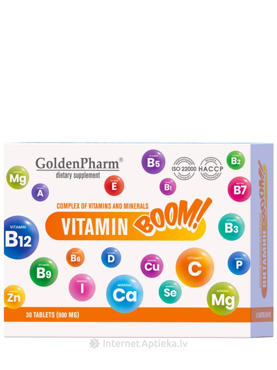 Vitamins boom, 30 tabletti | internetaptieka.lv