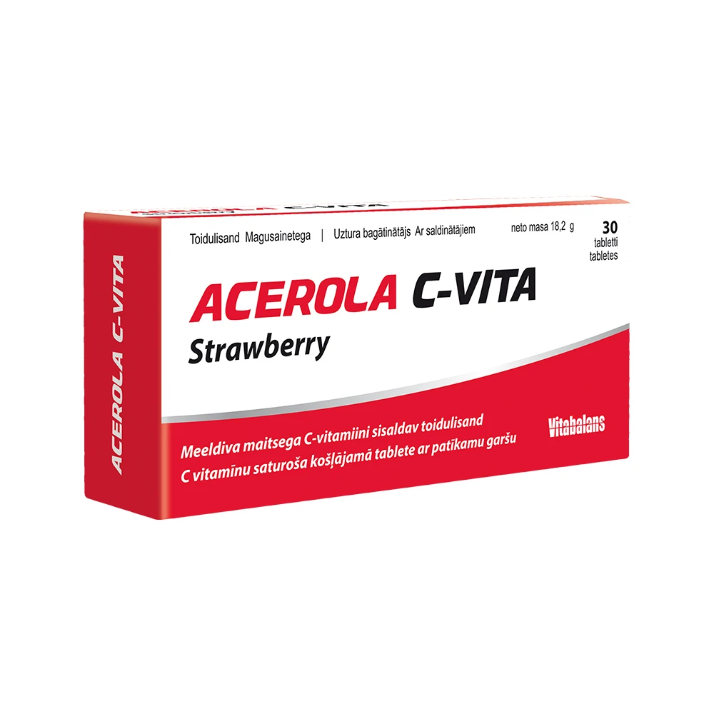 ACEROLA C-Vita tabletes ar zemeņu garšu, N30