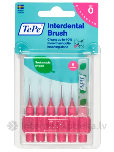 TePe Interdental Brush межзубные щетки 0,4 мм, розовая, 6 шт. | internetaptieka.lv