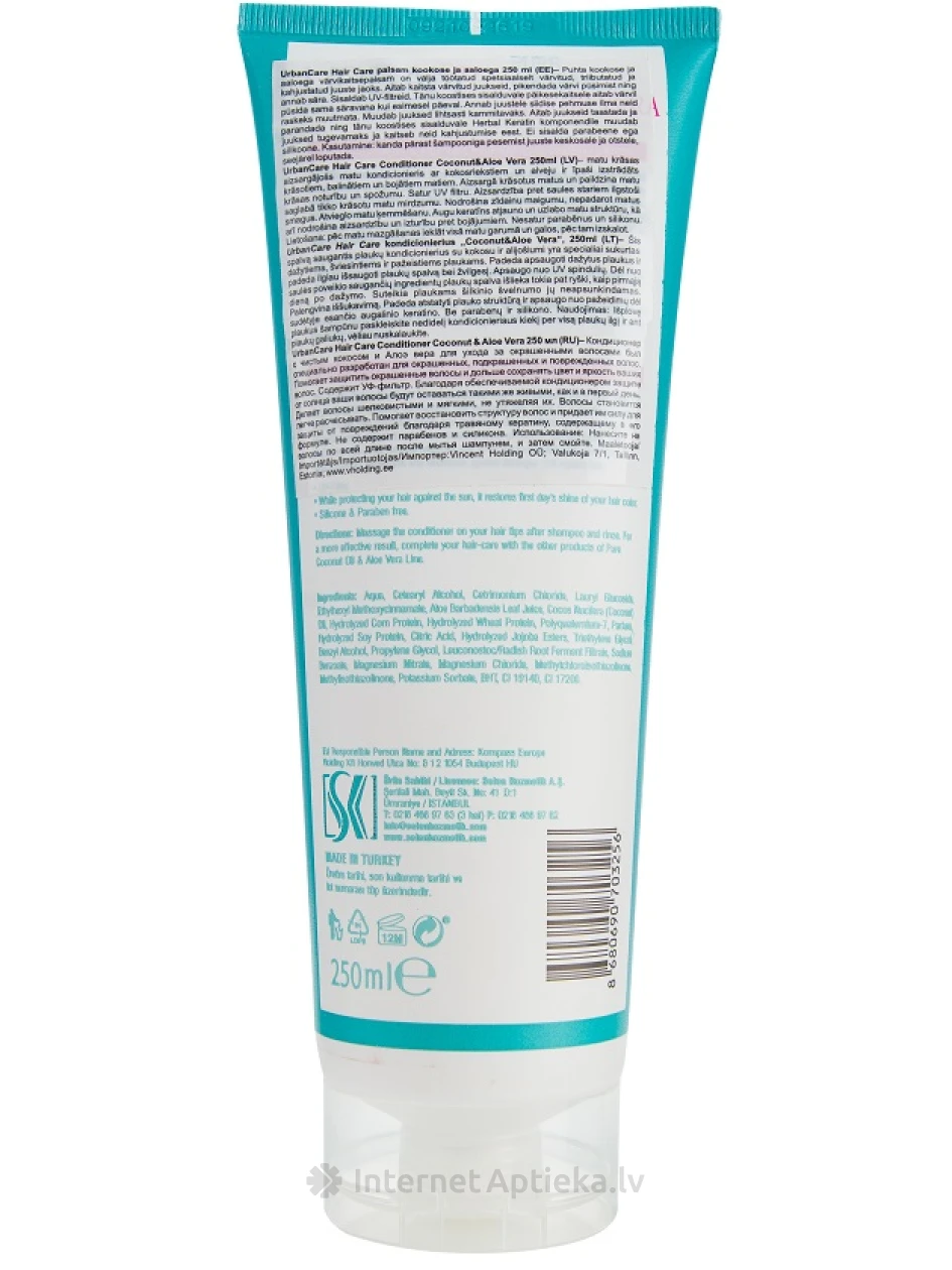 Urban Care kokosriekstu un alojas kondicionieris, 250 ml | internetaptieka.lv