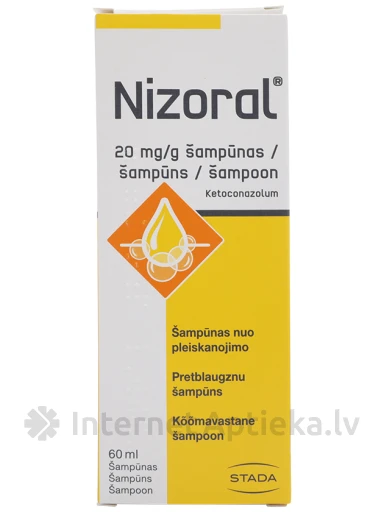 Nizoral šampūns 20 mg/g, 60 ml | internetaptieka.lv