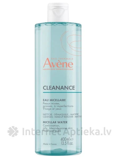 AVENE CLEANANCE Micelārais ūdens kombinētai, taukainai ādai, 400 ml | internetaptieka.lv