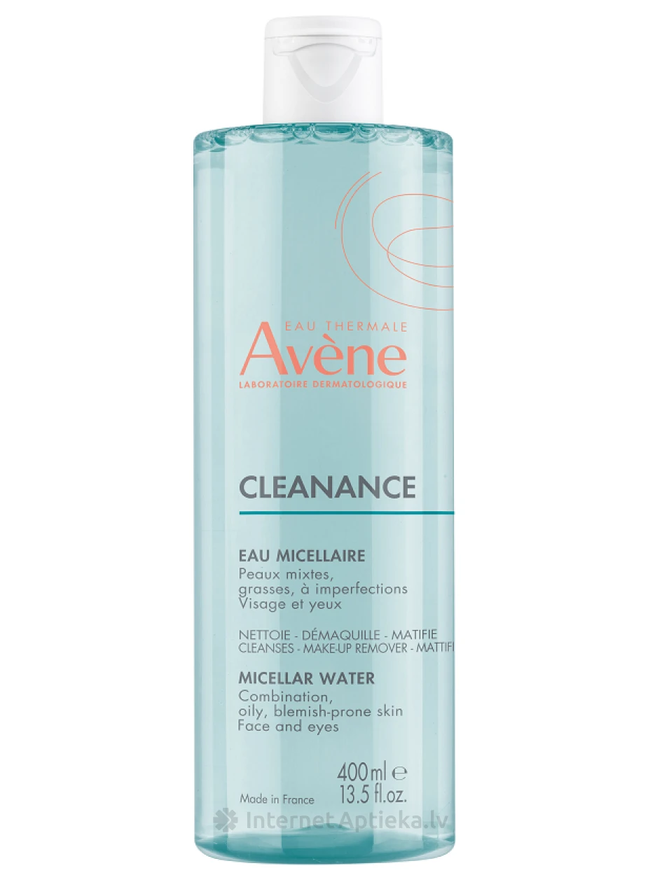 AVENE CLEANANCE Micelārais ūdens kombinētai, taukainai ādai, 400 ml | internetaptieka.lv