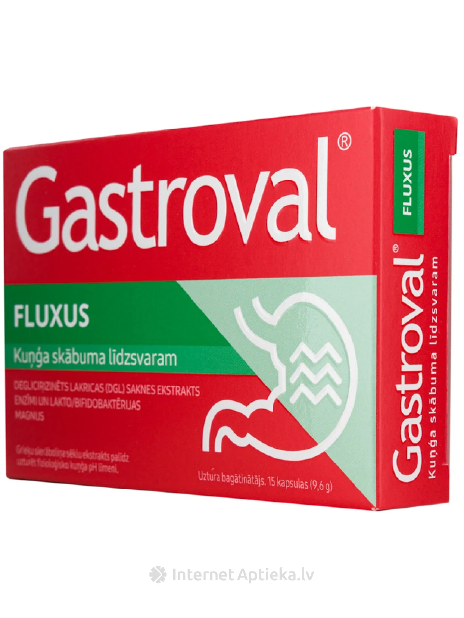 Gastroval Fluxus, 15 капсул | internetaptieka.lv