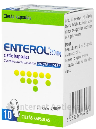 Enterol 250 mg, 10 kapsulas | internetaptieka.lv