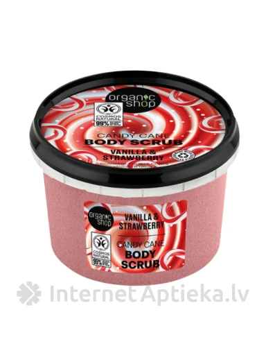 ORGANIC SHOP kūno šveitiklis Vanilė ir braškė, 250 ml | internetaptieka.lv