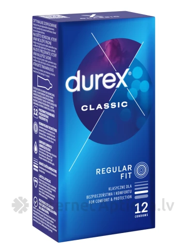 DUREX prezervatīvi Classic, 12 gb. | internetaptieka.lv