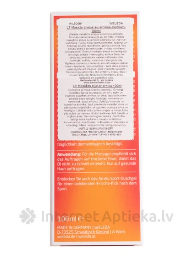 Weleda Массажное масло с арникой, с диспенсером, 100 мл | internetaptieka.lv