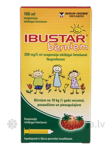 Ibustar kids 200 mg/5 ml suspensioon, 100 ml | internetaptieka.lv