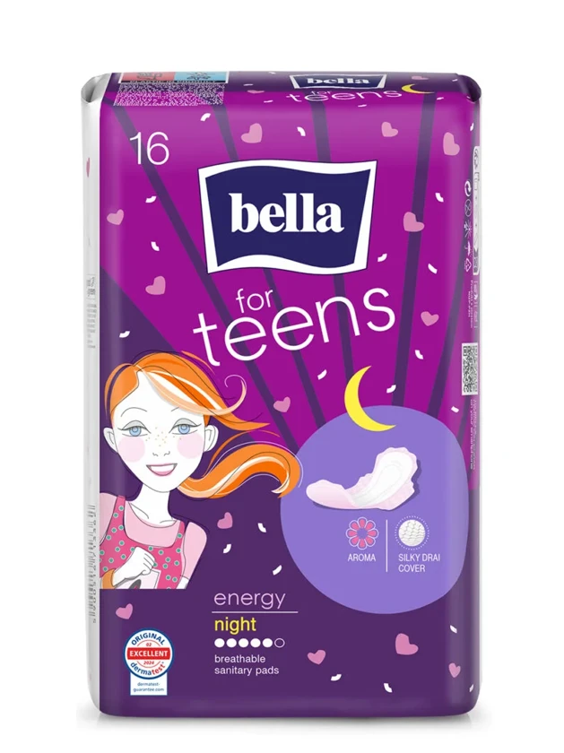 BELLA FOR TEENS Ultra Night Energy higiēniskās paketes, 16 gb.