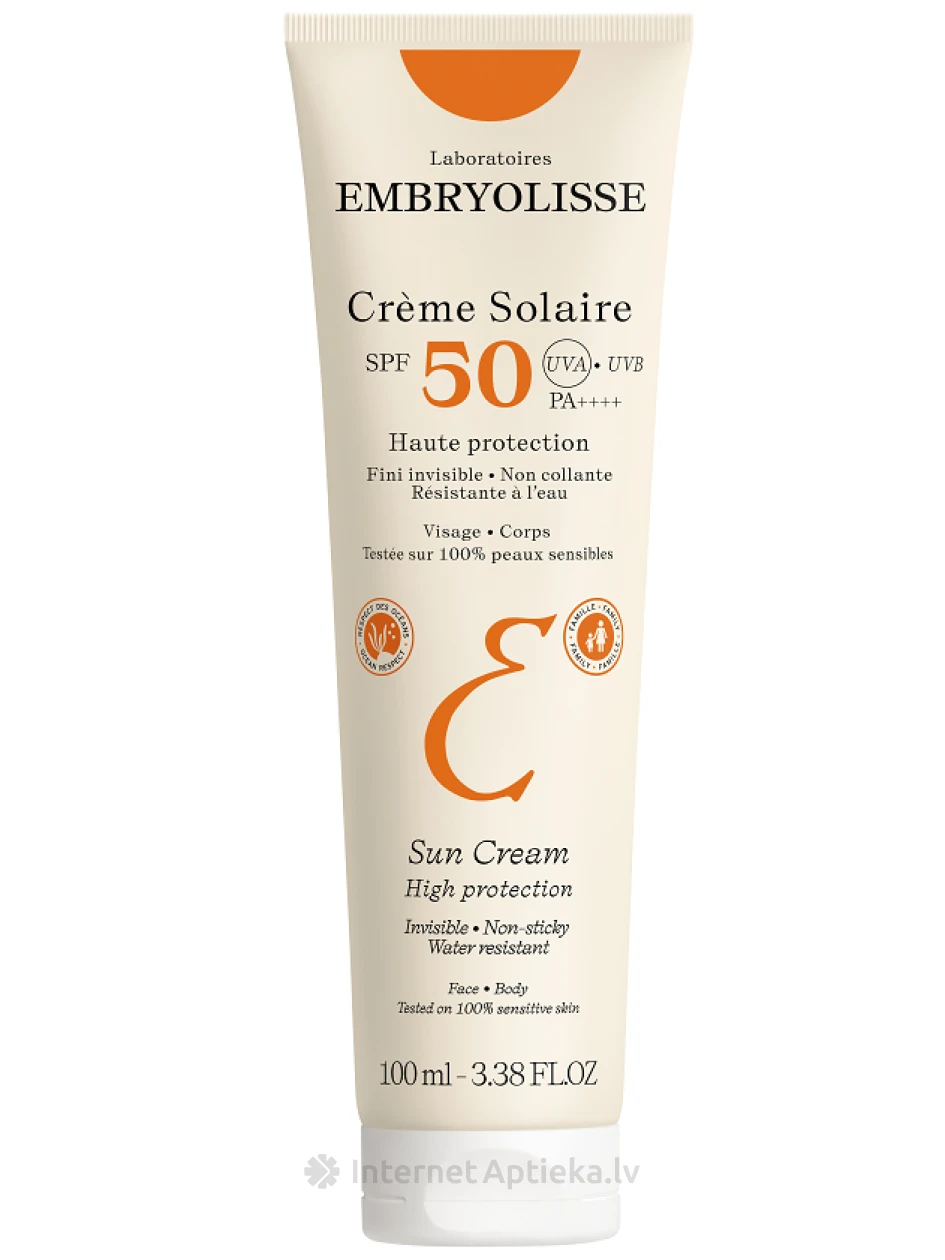 Embryolisse Sunscreen SPF50 vedelik päikesevalguse eest kaitsmiseks, 100 ml | internetaptieka.lv