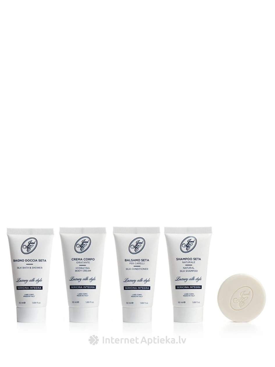 J.And.C. Cosmetici - LAKE COMO LUXURY BEAUTY SILK TRAVEL SET для кожи и волос | internetaptieka.lv