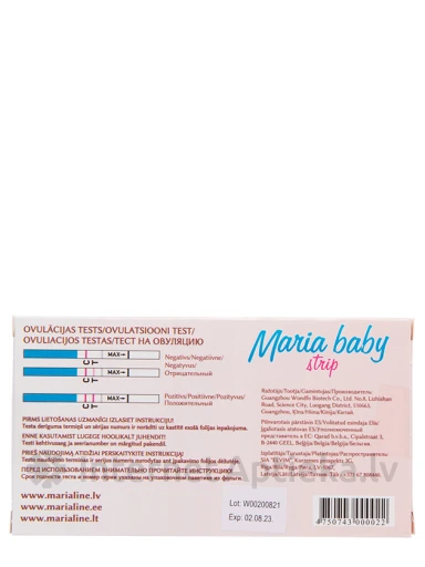 Maria Baby Strip Tests ovulācijas noteikšanai, 1 gab. | internetaptieka.lv