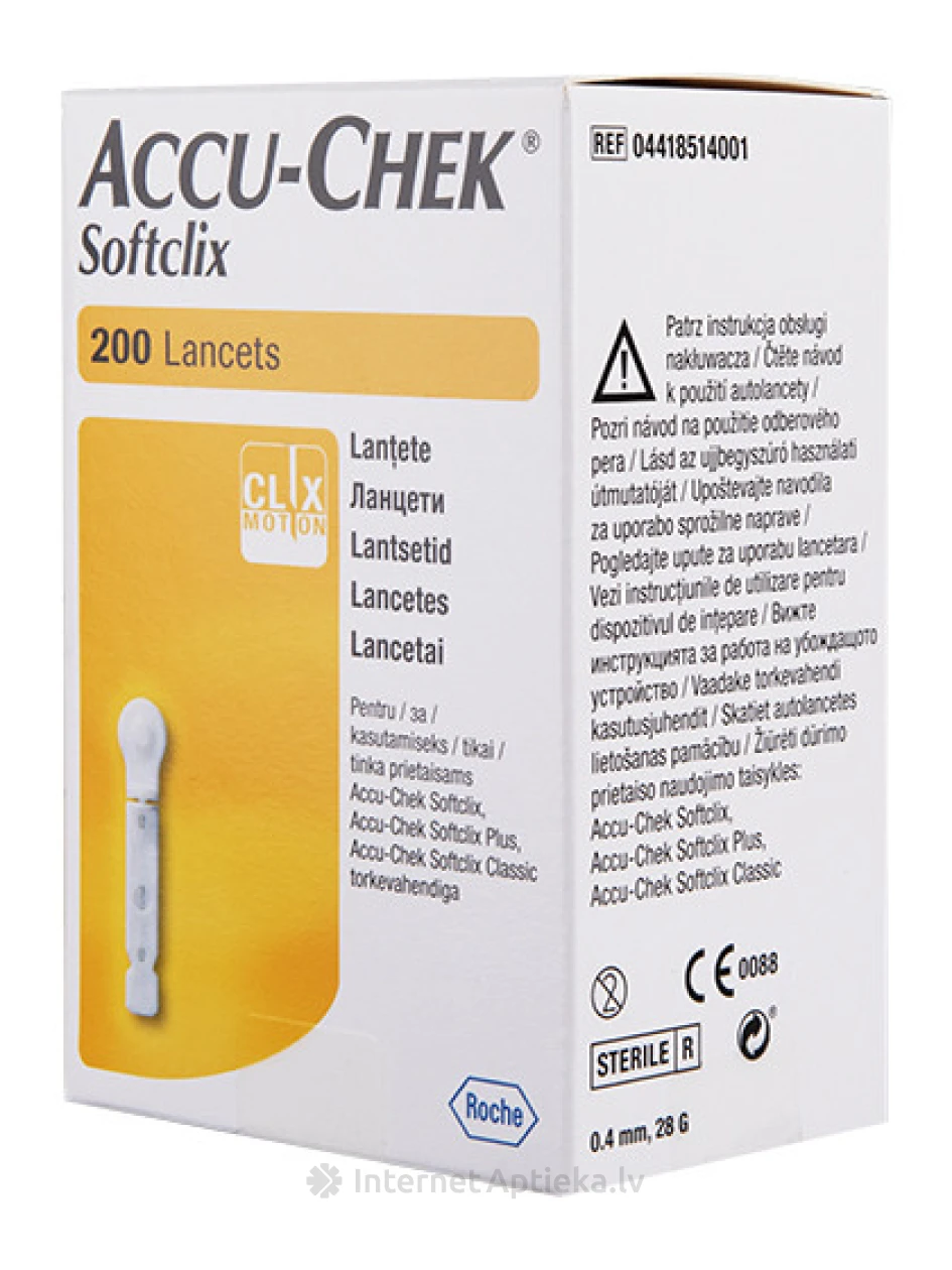 Accu-Chek Softclix Lancetes, 200 gb. | internetaptieka.lv