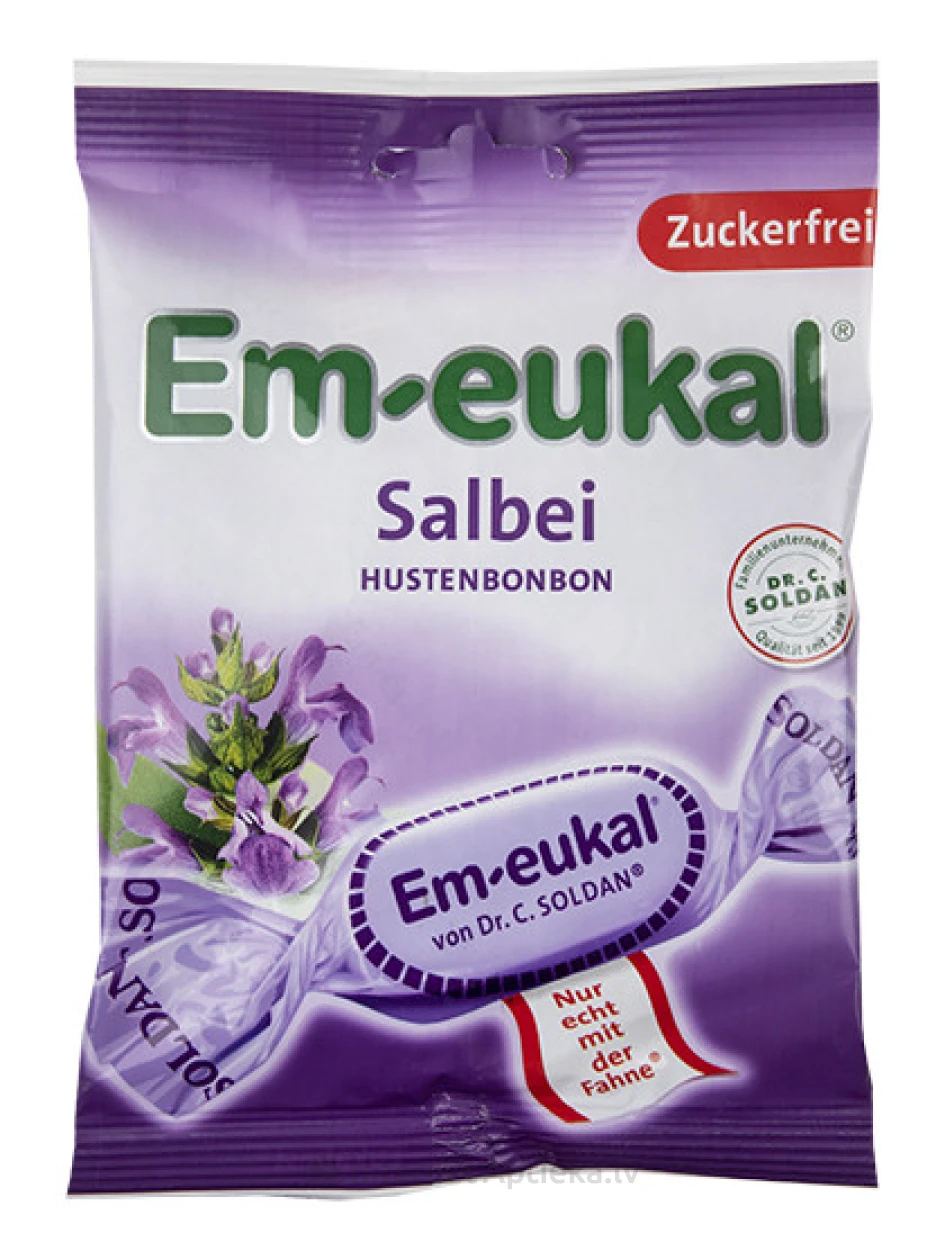Em-Eukal konfektes Salvija bez cukura, 75 g | internetaptieka.lv