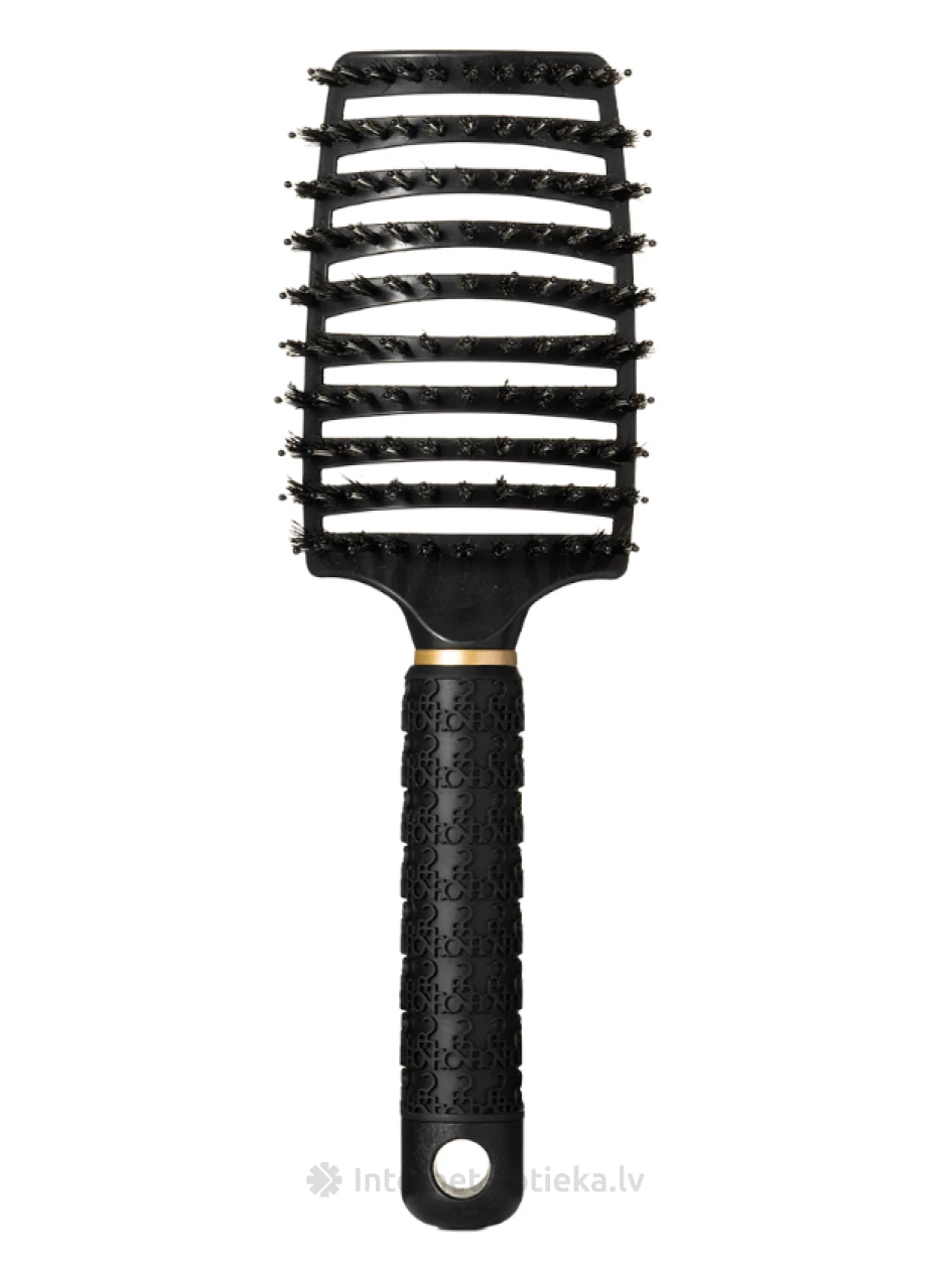 ONE:ZERO plaukų šukos, juodos, su natūraliais šereliais, 1 vnt. | internetaptieka.lv