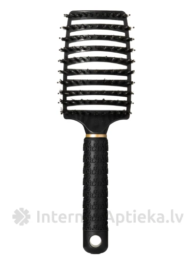 ONE:ZERO расческа черного тона с натуральной щетиной | internetaptieka.lv