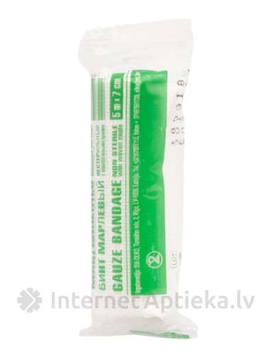 Olko marli side - mittesteriilne töödeldud servadega, 5 m x 7 cm, 1 tk. | internetaptieka.lv