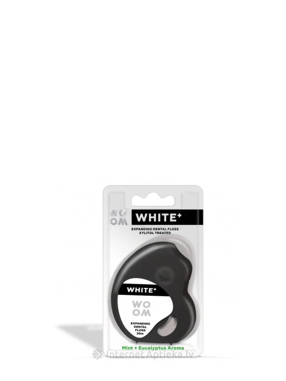 Woom White+ зубная нить, 30 м | internetaptieka.lv