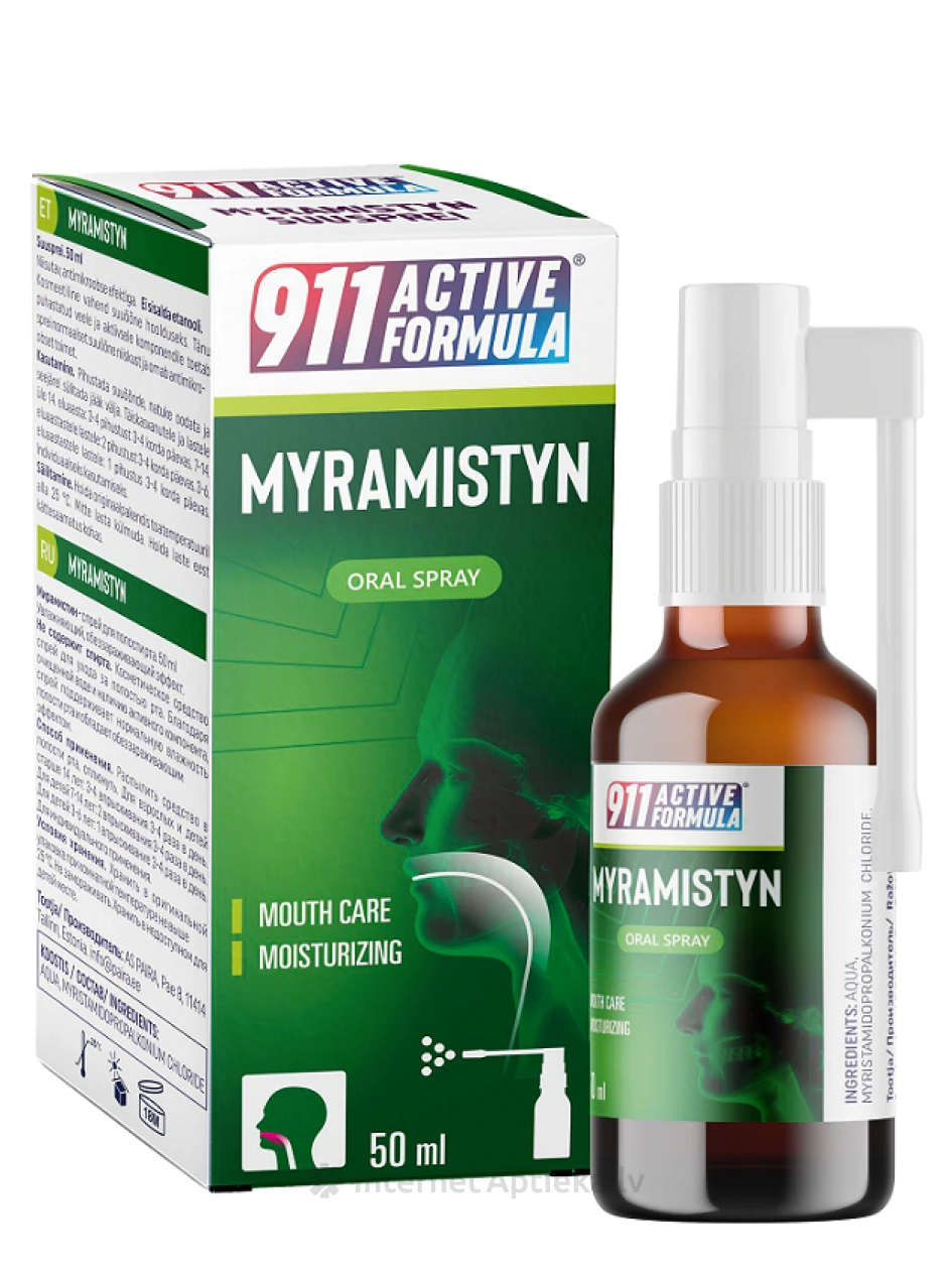 911 MYRAMISTYN Sprejs mutes dobumam, 50 ml | internetaptieka.lv