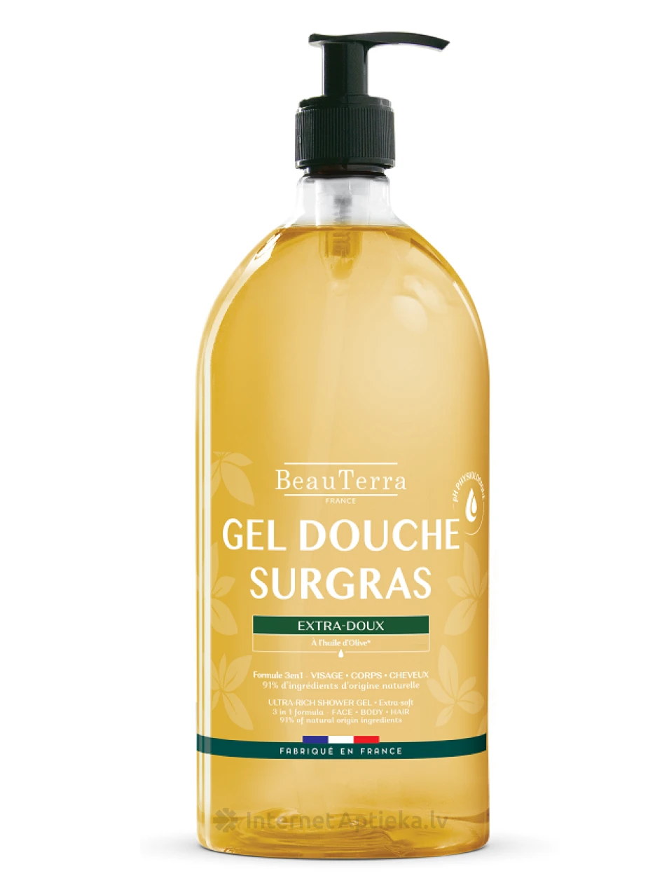 BeauTerra īpaši saudzīgs, barojošs dušas gels, 1 L | internetaptieka.lv