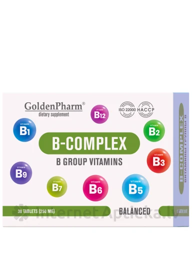Golden Pharm B-Complex 250 mg, 30 tabletes | internetaptieka.lv