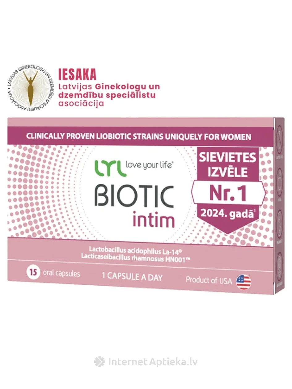 LYL BIOTIC intim, 15 капсул | internetaptieka.lv